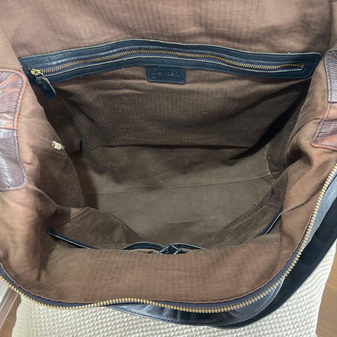 ◇ genten ゲンテン バッジョ2wayレザーショルダーバッグ ネイビー ◇