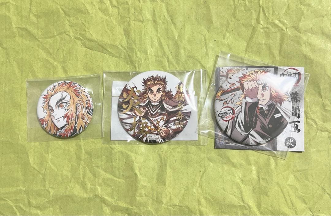 鬼滅の刃 煉獄杏寿郎 全集中展 無限列車編 幕間画 描き下ろしイラスト　缶バッジ