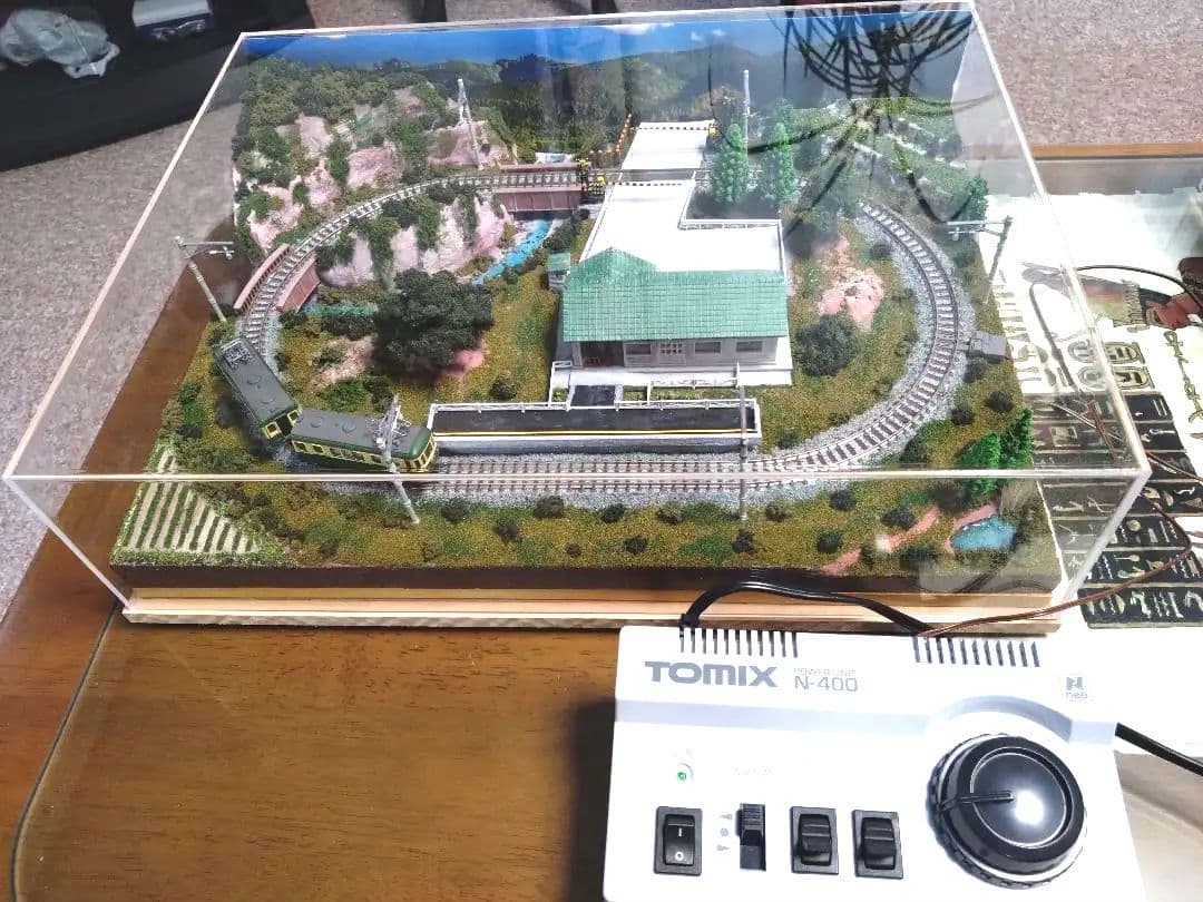 Nゲージ鉄道模型 ジオラマ 透明ケース付き　A3サイズ