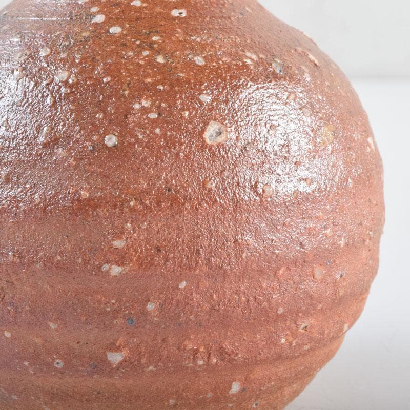 茶道具　信楽焼　上田寿方作　茶入　仕覆付　共箱　V　8952