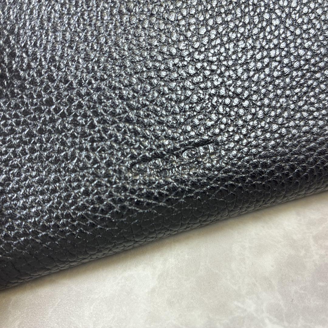 COACH タビースモールウォレット ブラック レザー コンパクト 二つ折り財布