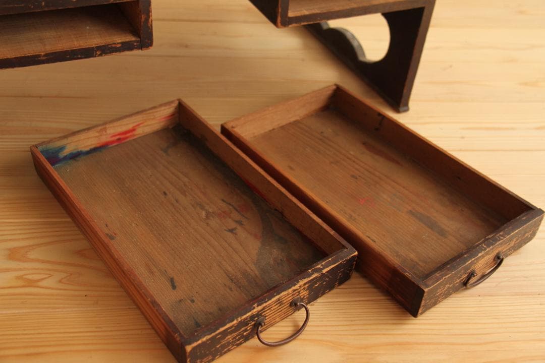 文机　引き出し2杯　アンティーク　古道具