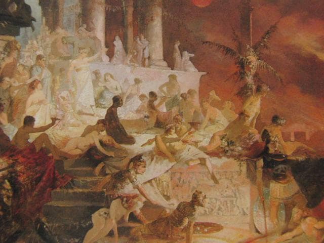 アルフォンス・ミュシャ、ローマの火災を見つめるネロ、希少な画集より