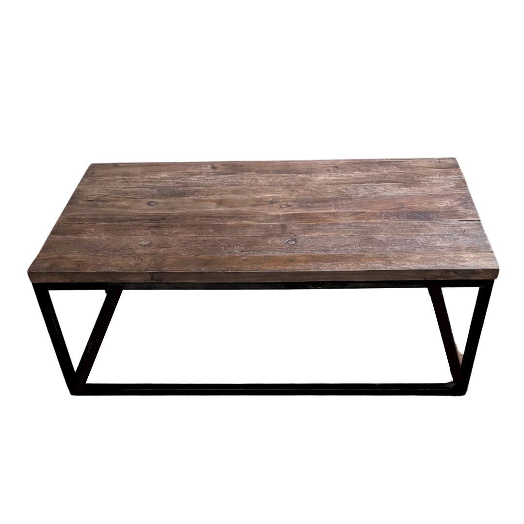 【関家具】LIZA3コーヒーテーブル｜古材×スチール×ビンテージ感