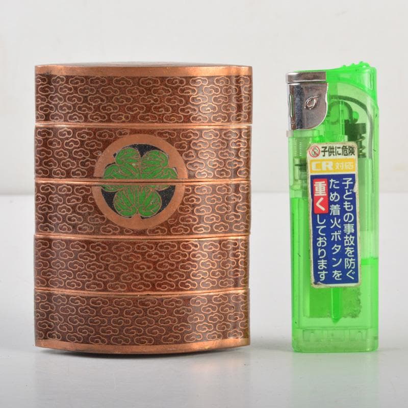 時代提げ物　古七宝　三つ葉葵文　印籠　V　6629