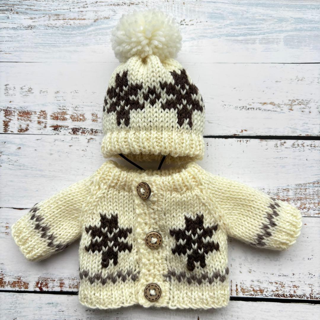 あさみ様＊雪模様編み込みセーターとニット帽とマフラー2点フーディガン＊おまとめ