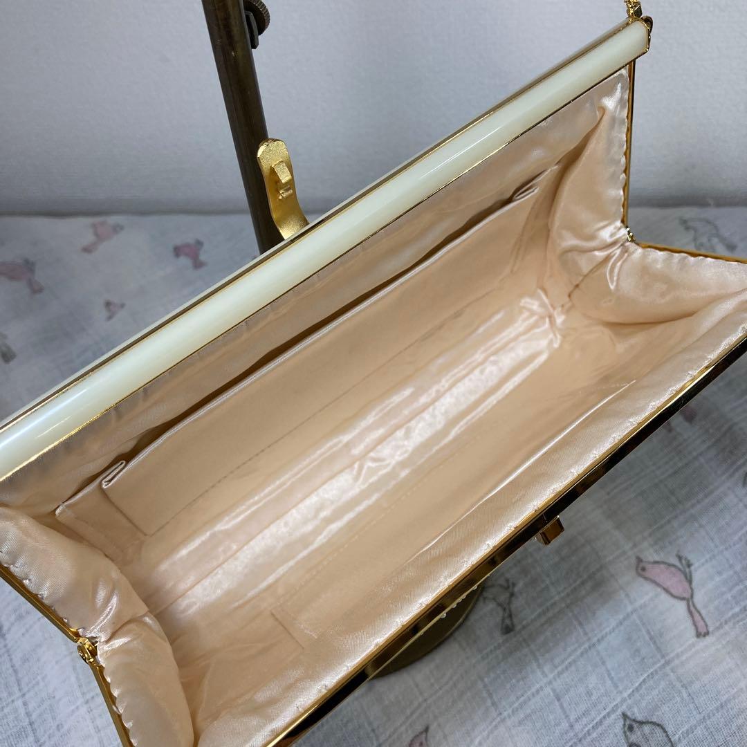 未使用品 アンティーク ビーズバッグ パーティーbag 花柄 ハンドメイド