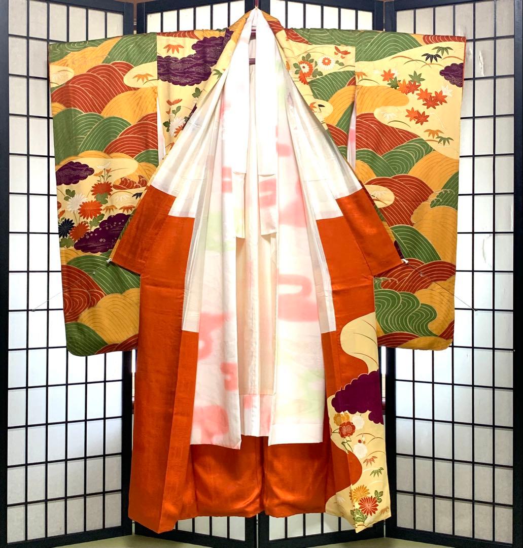 【りっこ　】【良好】振袖　正絹100% フルセット　155cmほどの方へ。