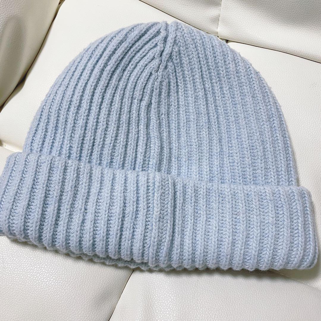 ガニー GANNI ロゴビーニー　スカイブルー