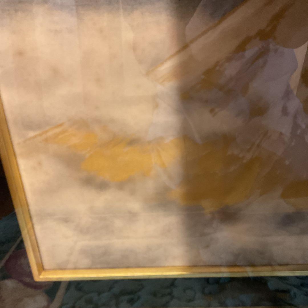 真作 青木大乗 作 木額装仕立 【 富嶽 】 共シール在 画8号