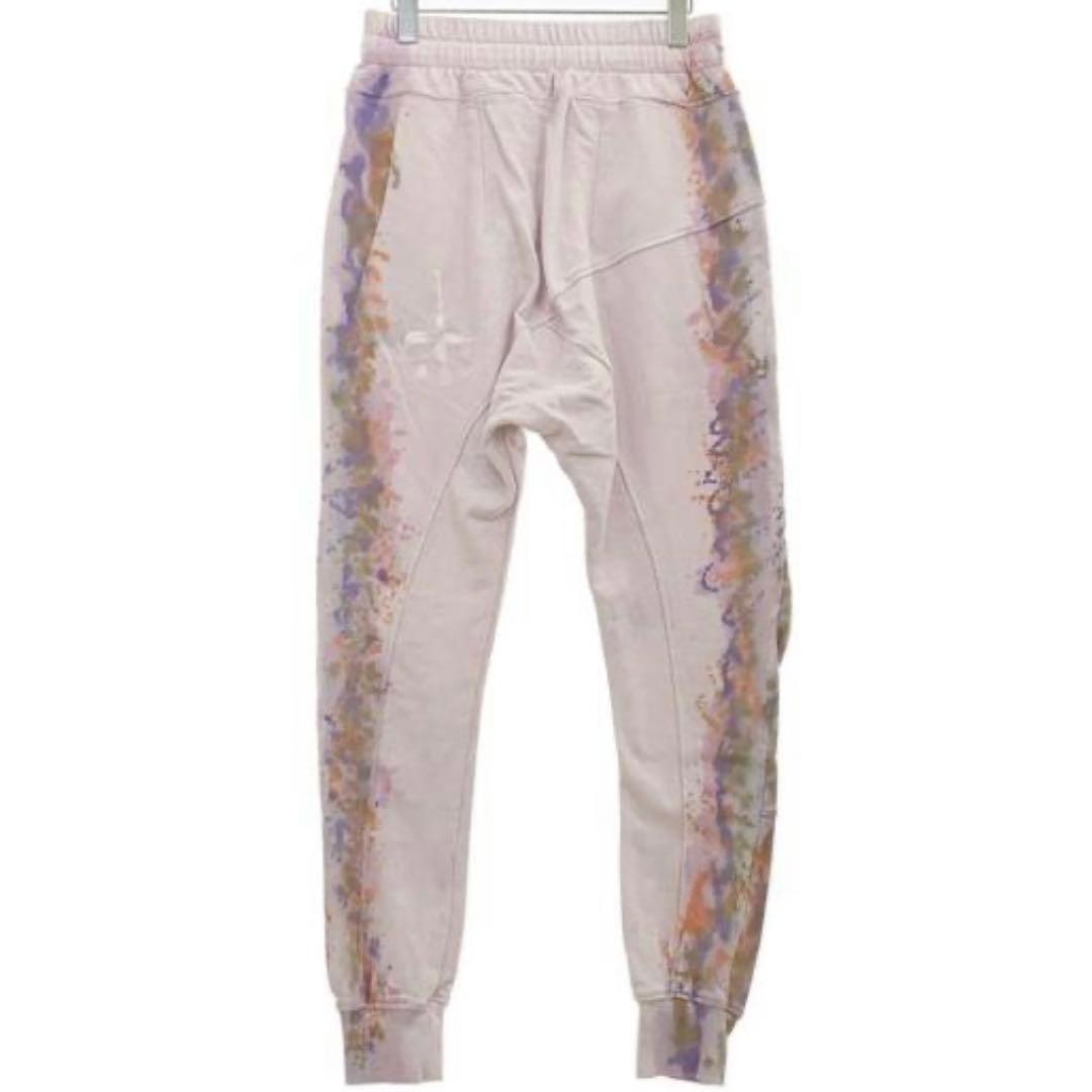 【新品】CVTVLISTカタリスト　ロゴ刺繍ブリーチ加工サルエルスウェットパンツ