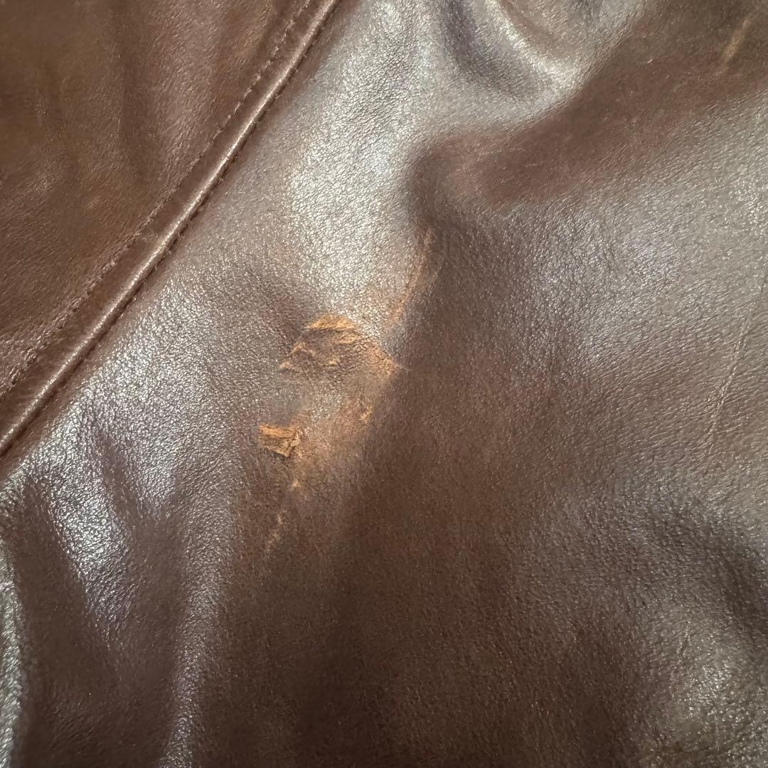 シングルライダースレザージャケット ドリズラージャケットチョコレートブラウン短丈