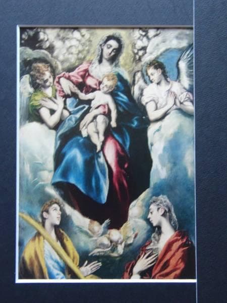 エル・グレコ、【聖イネスと聖テクラを供える聖処女】、希少豪華画集画