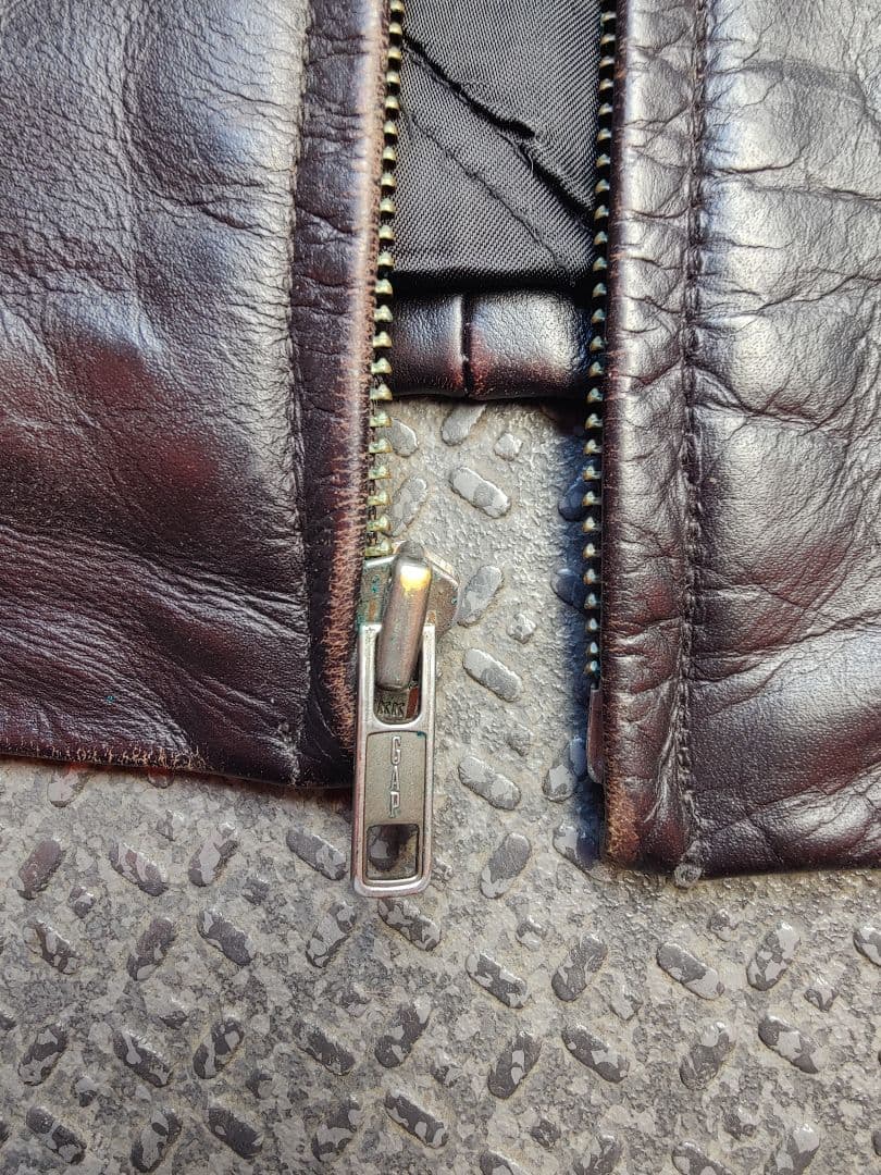 90s-00s old GAP レザー ジャケット ライダース　カーコート