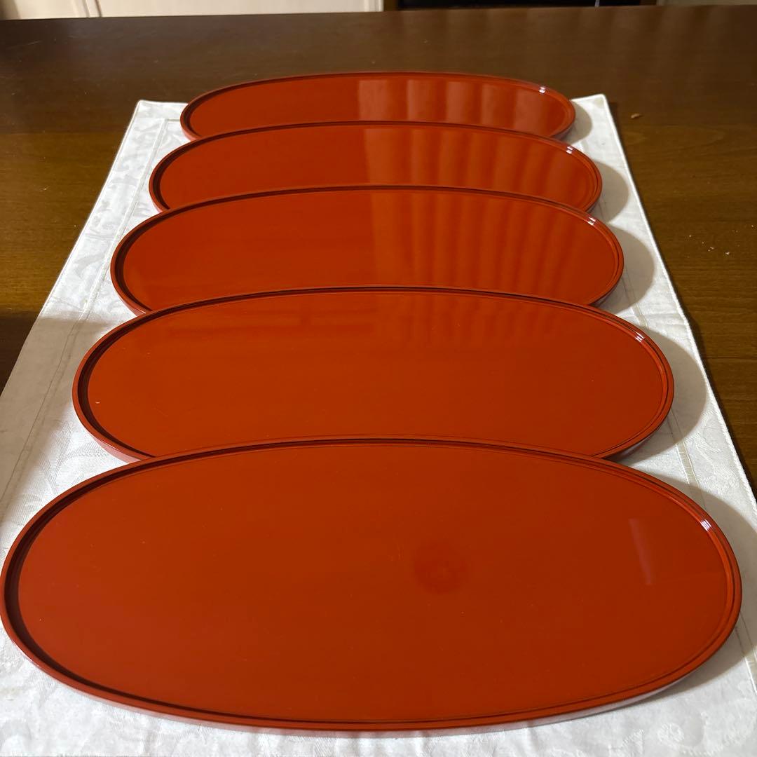 輪島塗　慶塚　お盆　 前菜盆　5客　楕円　オーバル