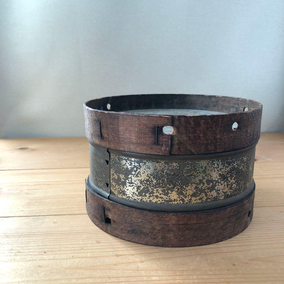 古い玩具の太鼓　木製　フランス　オブジェ　アート　蚤の市　古道具　no.153