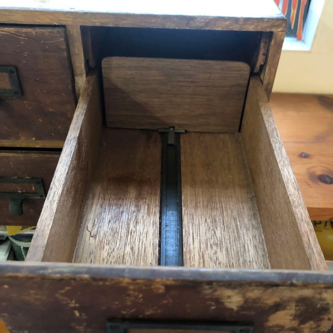 アンティーク 木製4引き出し 収納ボックス