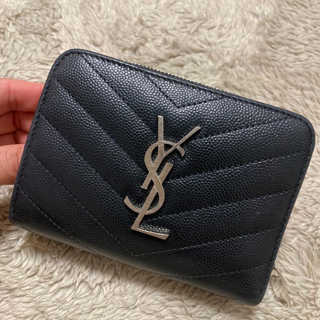 SAINT LAURENT ブラック二つ折り財布