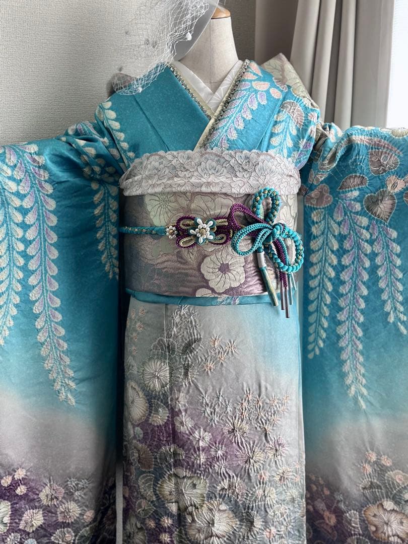 振袖 青色 フルセット