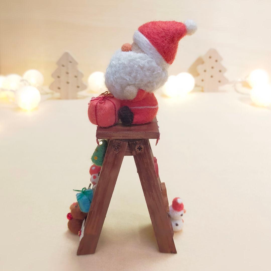 ✿羊毛フェルト✿もじゃもじゃおひげのサンタさん✿2025✿