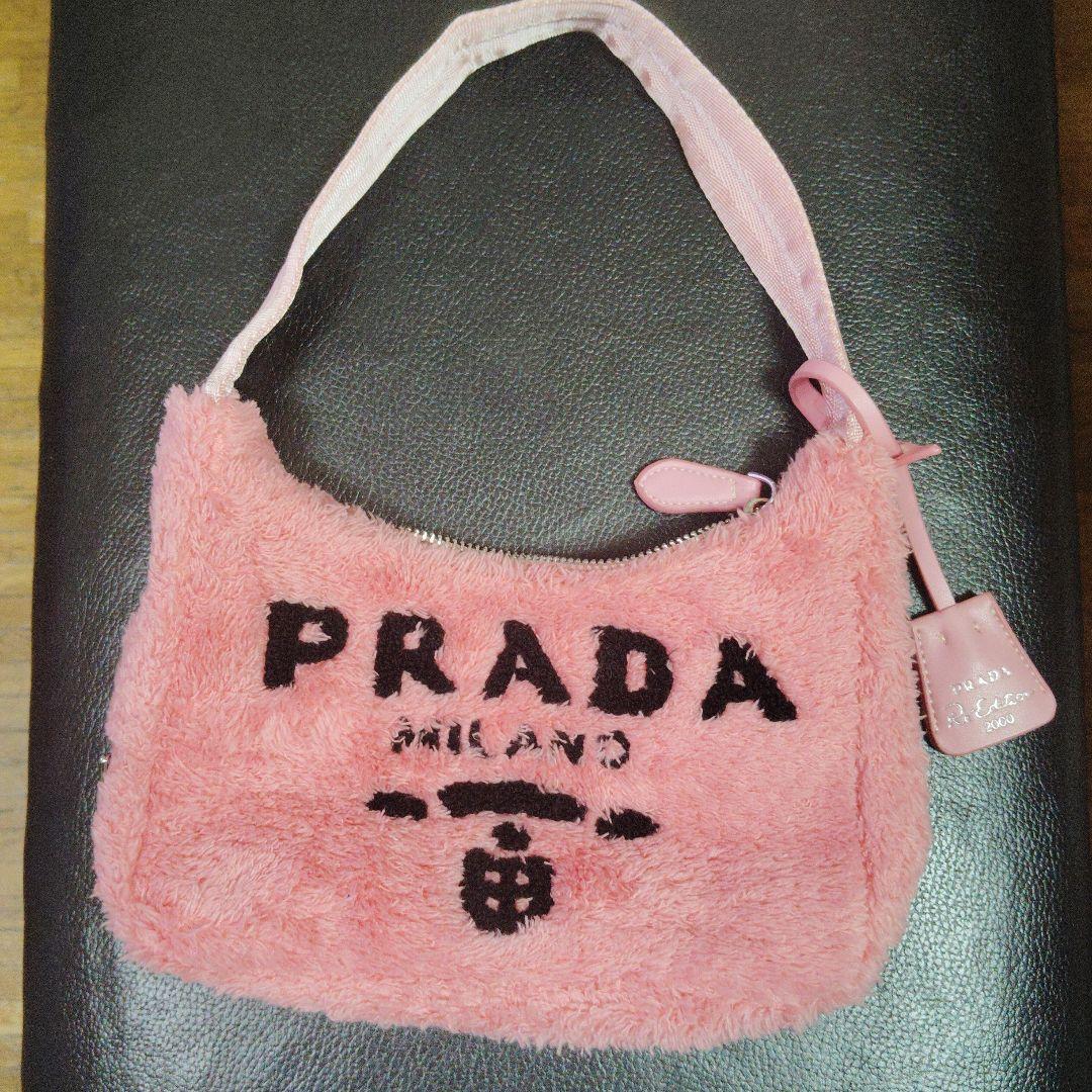 PRADA ピンク ファー ハンドバッグ