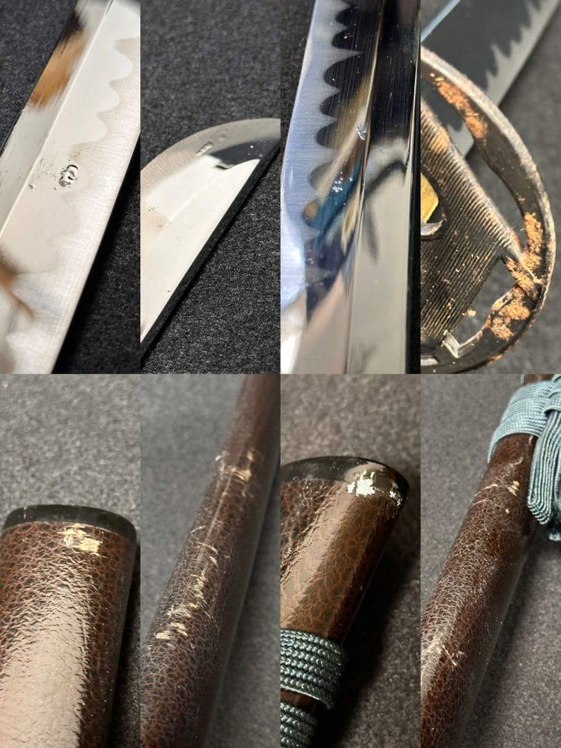 模造刀セット　打刀　脇差　鞘付長さ約69/104cm 黒鞘　25C36