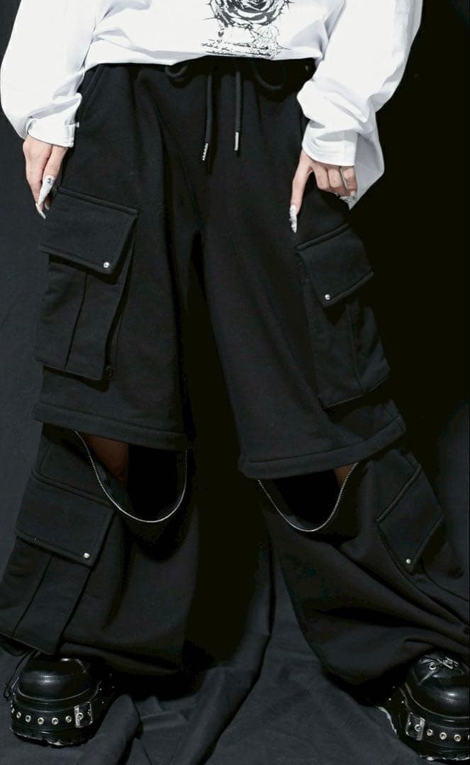 （2026新春福袋） レフレム 2wayワイドスウェットカーゴパンツ