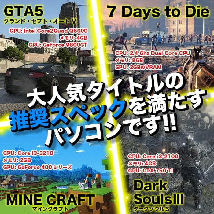ゲーミングPC/i7 6700/500GB/GTXグラボ/Office/ドスパラ