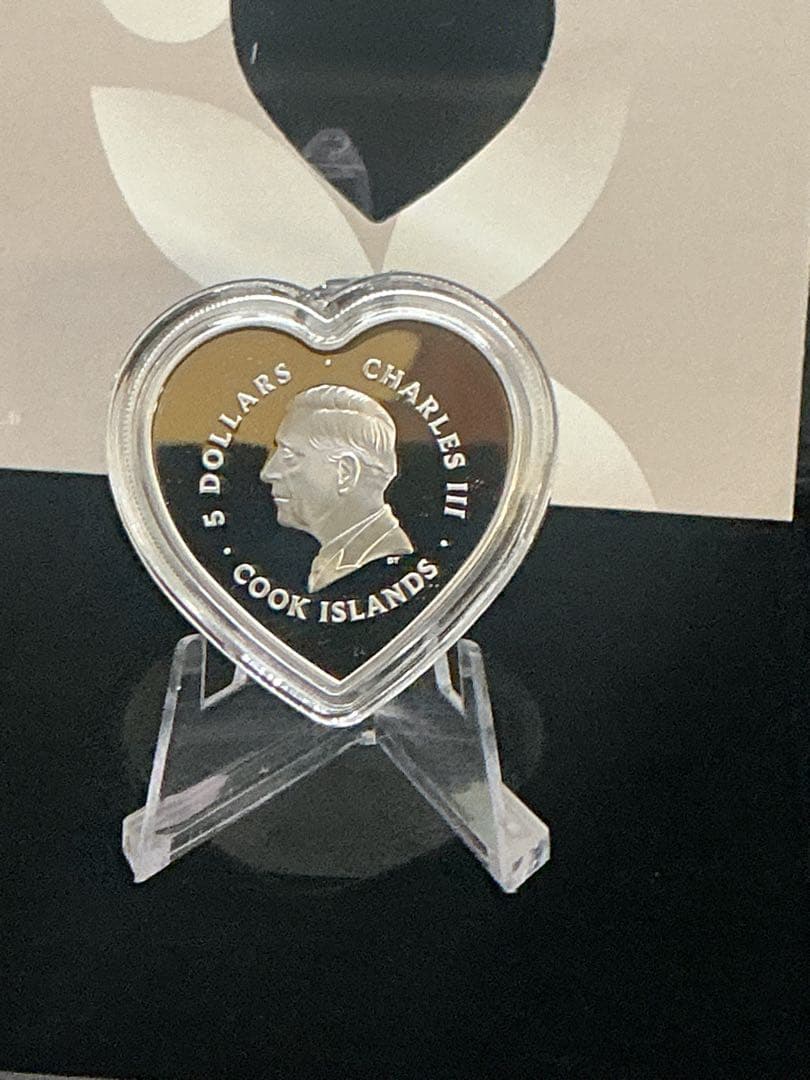 2026クック諸島 花：ブリリアントラブシリーズ ハート形プルーフ銀貨