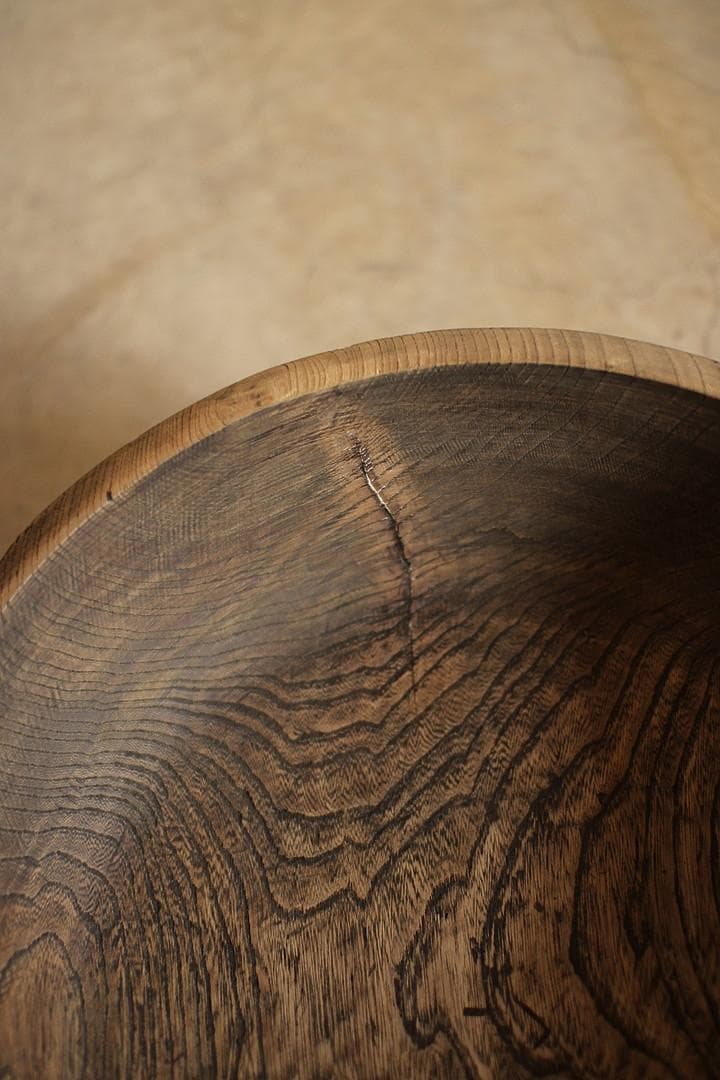 古く味のあるこね鉢　古材　くりぬき　花器　古道具　アンティーク