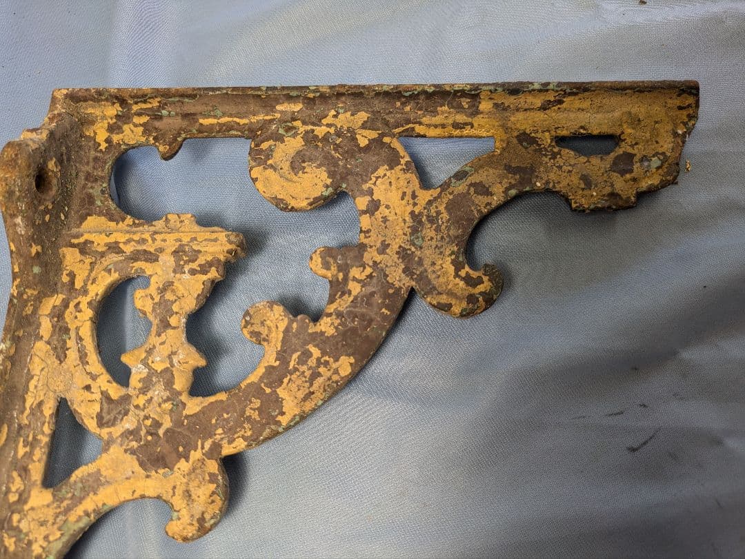 イギリス アンティーク 鉄製 棚受け ブラケット 2個セット