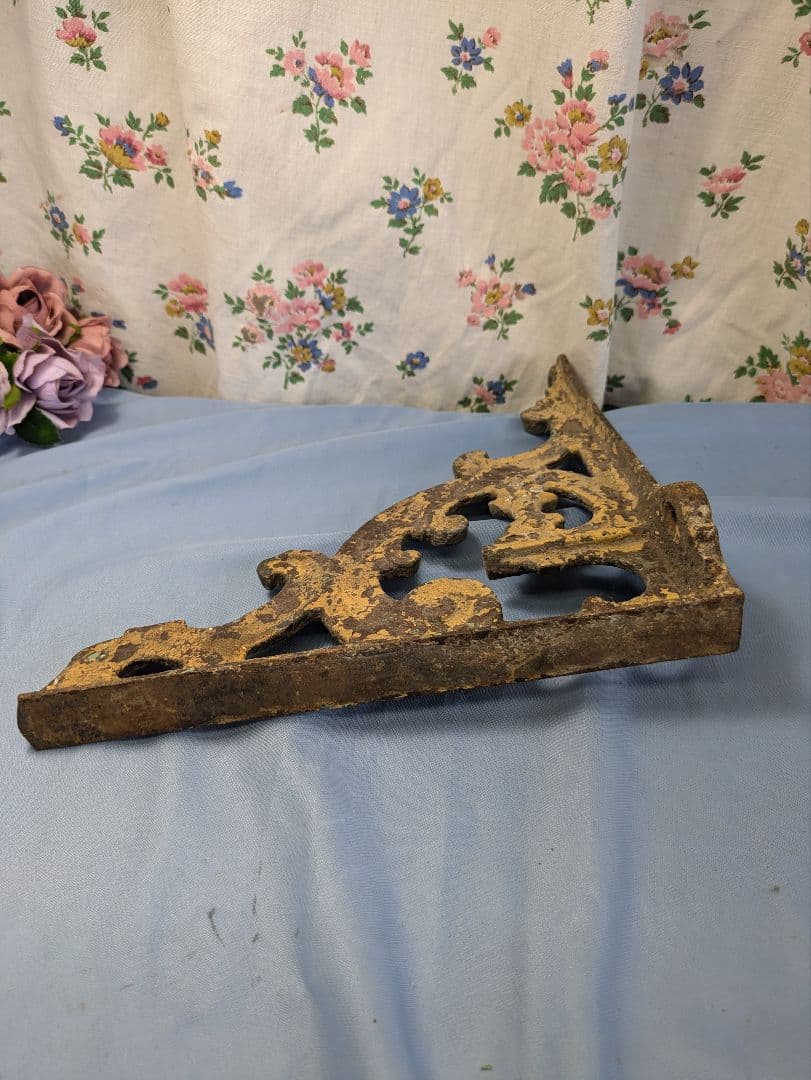 イギリス アンティーク 鉄製 棚受け ブラケット 2個セット