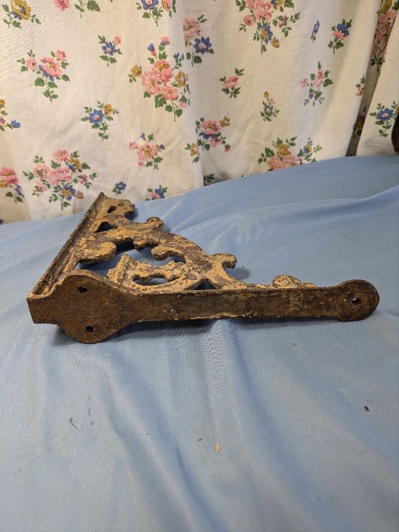 イギリス アンティーク 鉄製 棚受け ブラケット 2個セット