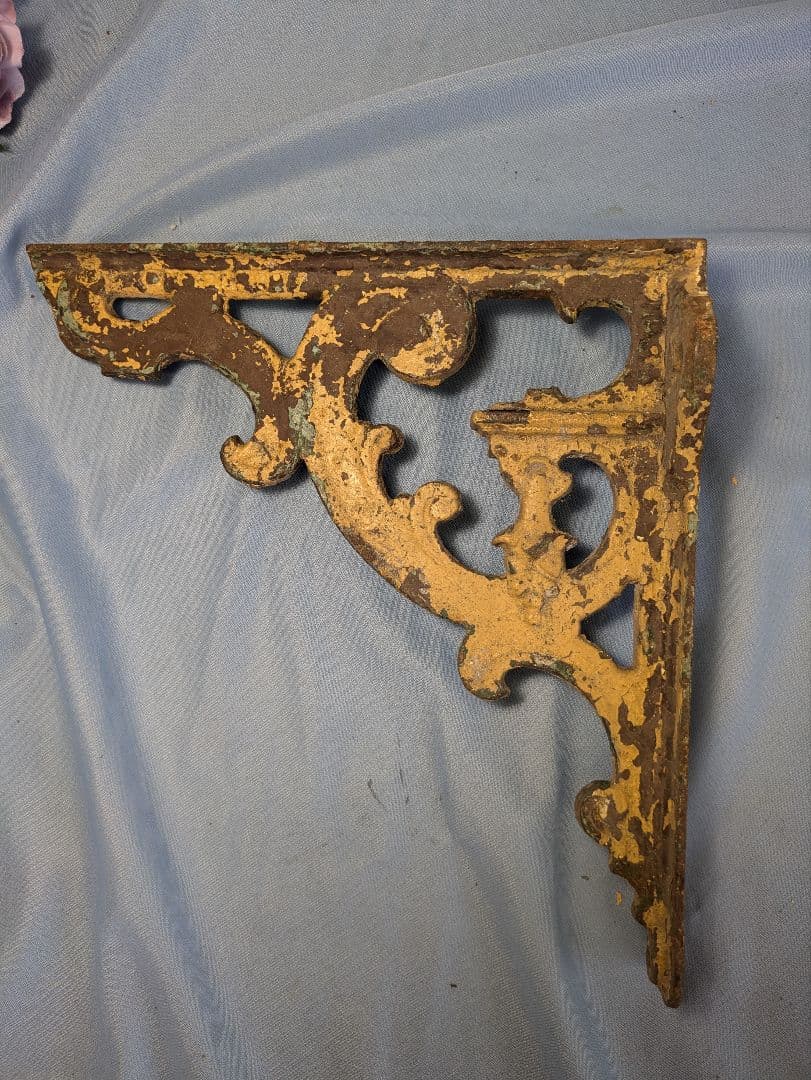 イギリス アンティーク 鉄製 棚受け ブラケット 2個セット