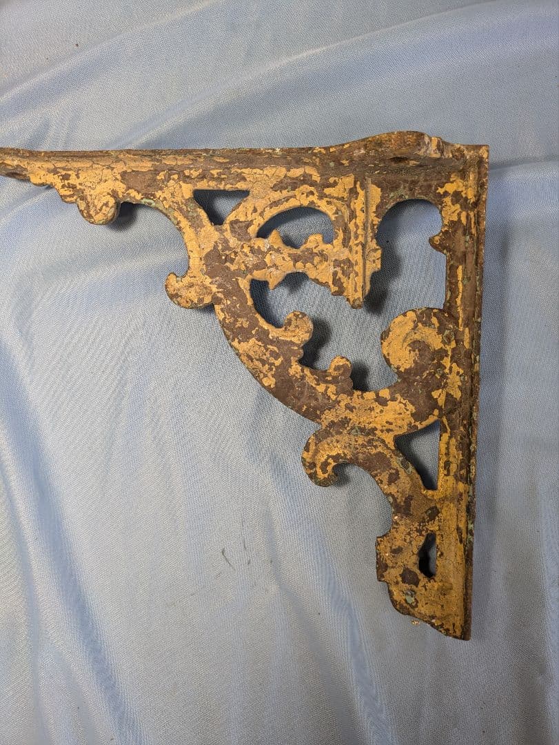 イギリス アンティーク 鉄製 棚受け ブラケット 2個セット