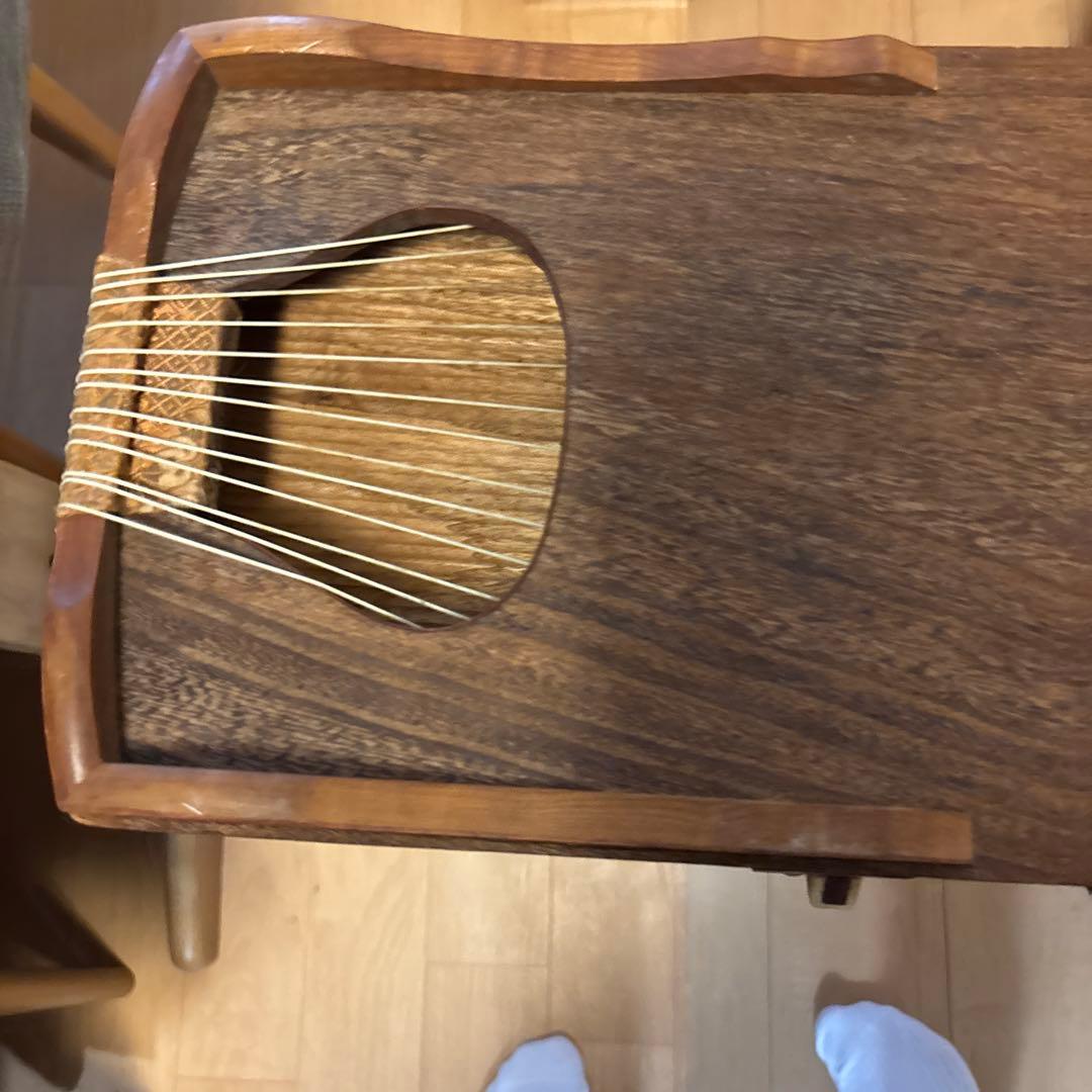 琴　お琴　箏　すだれ彫り　和楽器　13弦　花柄装飾　並甲　くり甲　f721