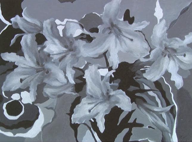 油絵 菅家令子 絵 絵画 インテリア 額付(黒) uF6-070101 花