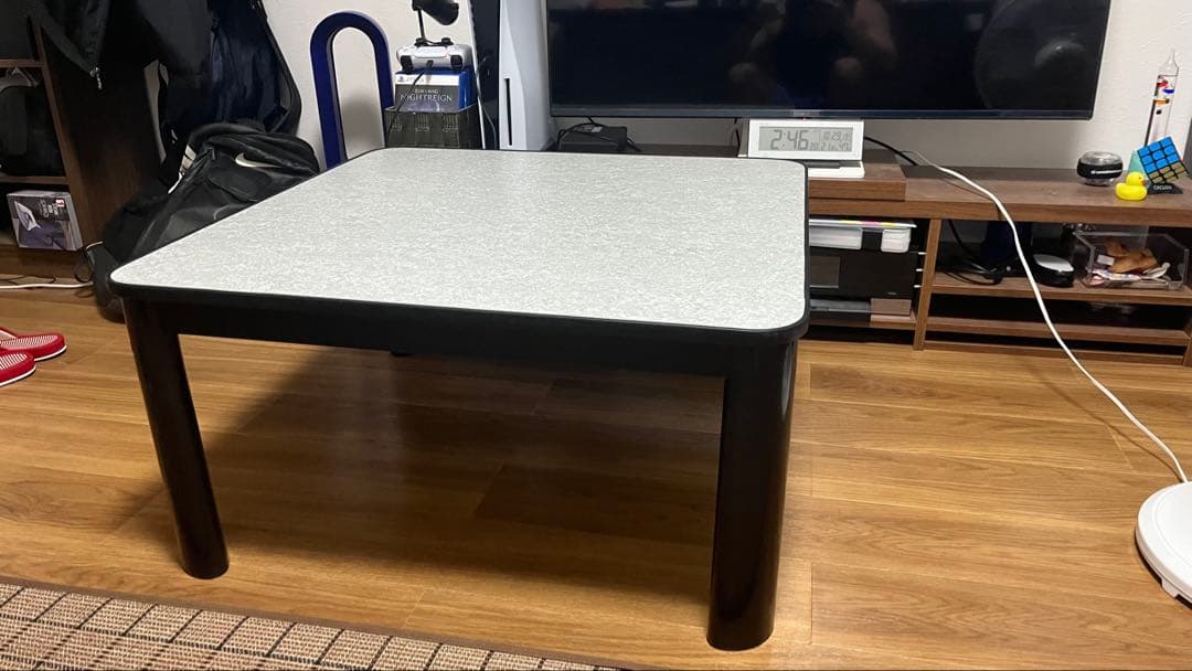 山善 木製こたつ 美品 こたつ布団・断熱カーペットセット