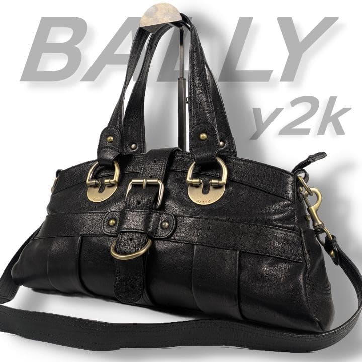【極美品】BALLY y2k 2way ショルダーバッグ レザー ブラック