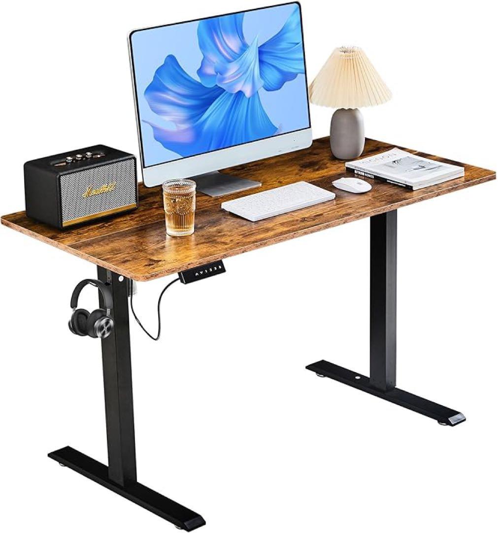 最終価格❗️電動昇降式デスク　ブラウン　高さメモリー機能　組立簡単　ロック機能