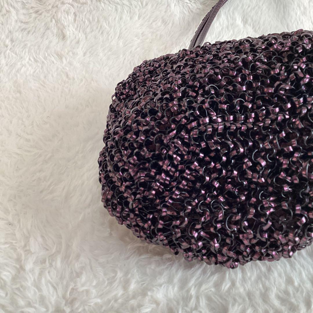 ANTEPRIMA ビーズ ハンドバッグ 　がま口　クリスタルリボン　ワイヤー