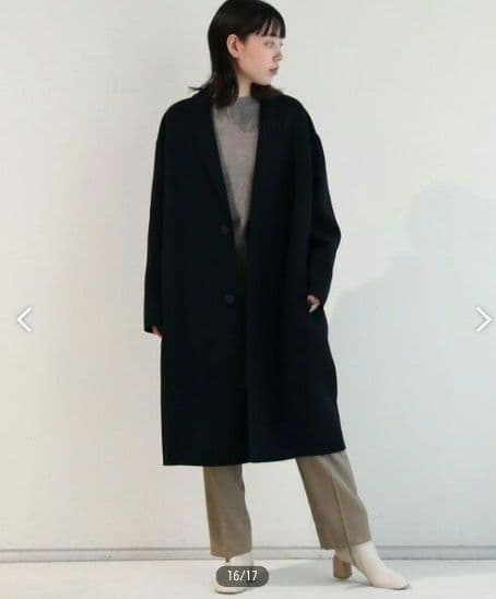 GALERIE VIE ウールカシミヤ ライトメルトン チェスターコート 36