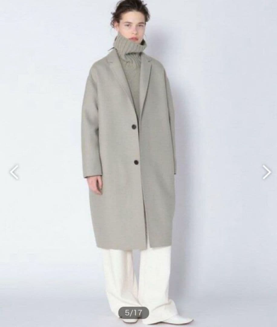 GALERIE VIE ウールカシミヤ ライトメルトン チェスターコート 36