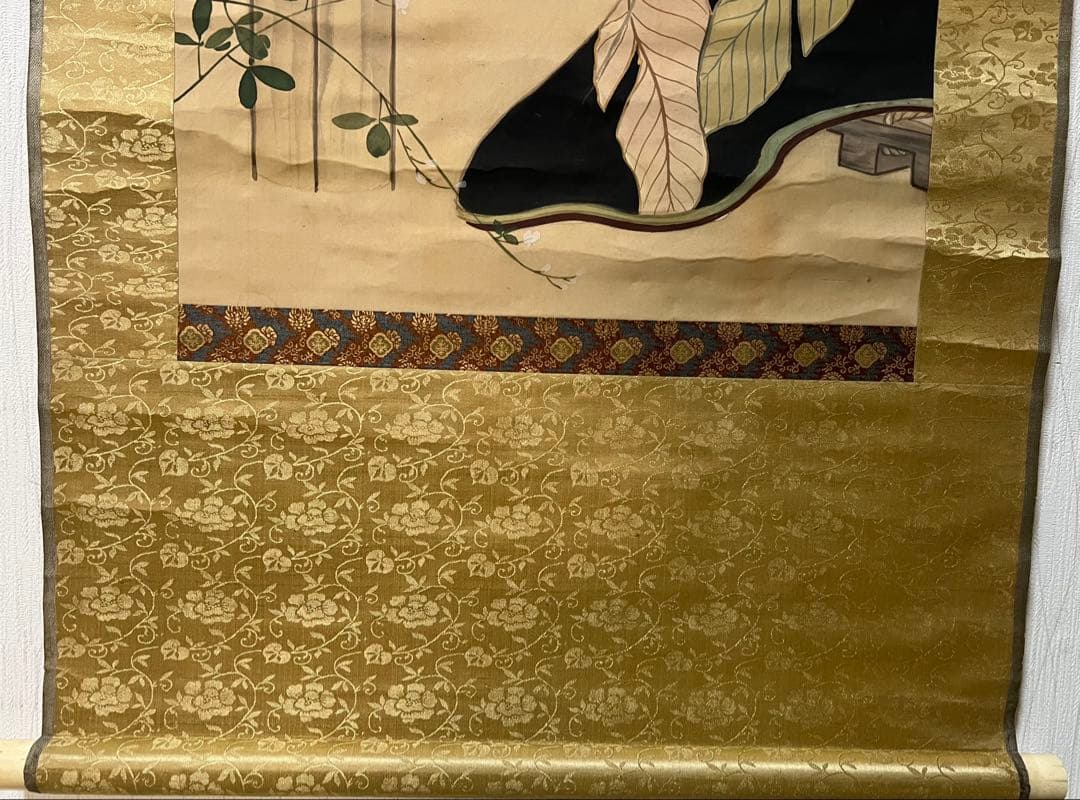 掛け軸　源 閑山［美人図］絹本　肉筆　木箱無！