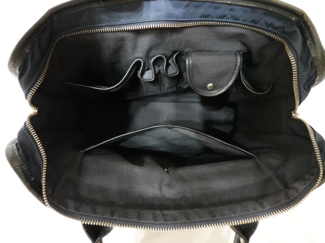 フェリージ Felisi ２wayビジネスバッグ ネイビー 本革・ナイロン