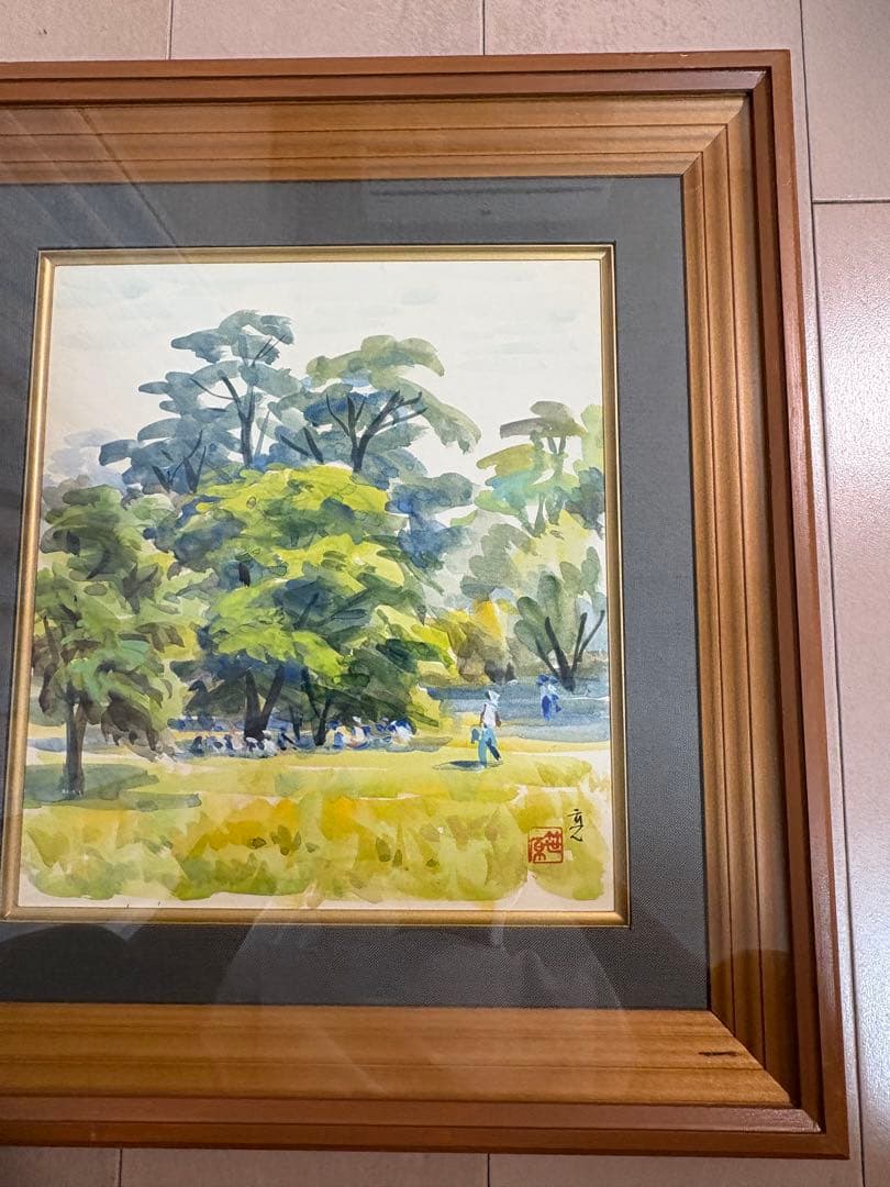 水彩画　『夏の植物園』　画　笹原亮　美術　芸術　絵画　風景画