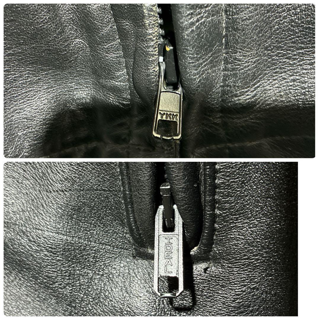 希少XL schott レザージャケット 692 黒 キルティング ライダース