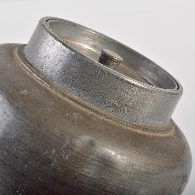 煎茶道具　鮎銅銘　古錫　茶壷　茶心壷　約242g　D　R7114