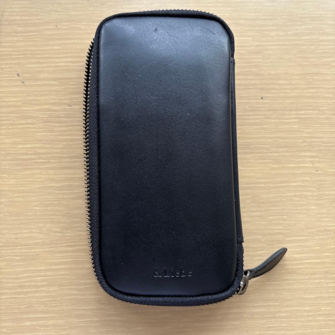 【即日発送】アンドリーベ ジップペンケース（スムースブラック）