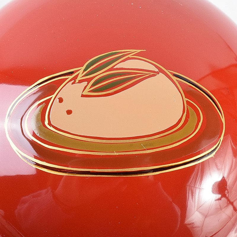 茶道具　加賀蒔絵師　和田寿峰作　独楽兎　日の丸　棗　共箱　V　6997